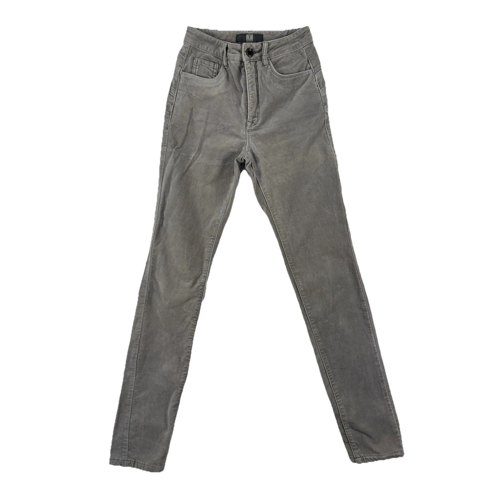Tristan‎ Velvet  High-Waist Grey Skinny Pants SZ 1